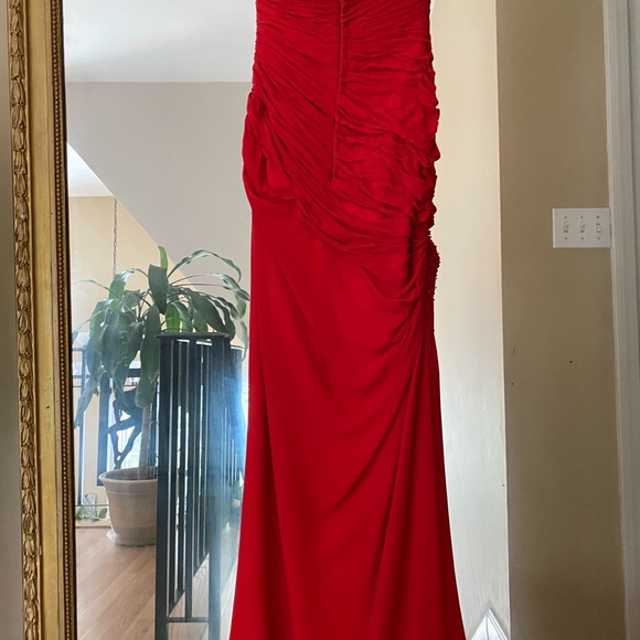 Long Silk Red beaded gown